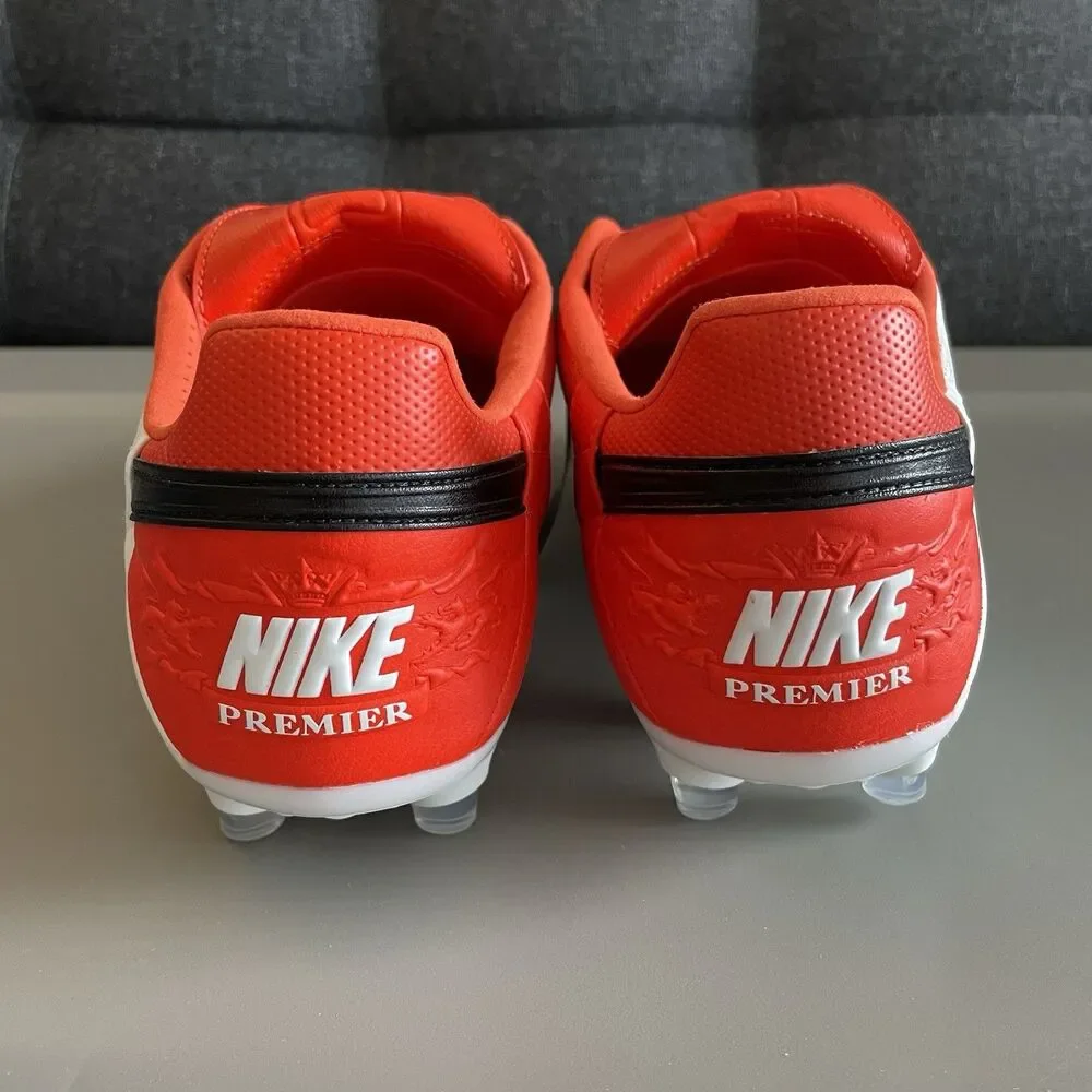 NIKE PREMIER III FG White Orange Black SOCCER Cleats HM0265-800 Men's Size 10.5
